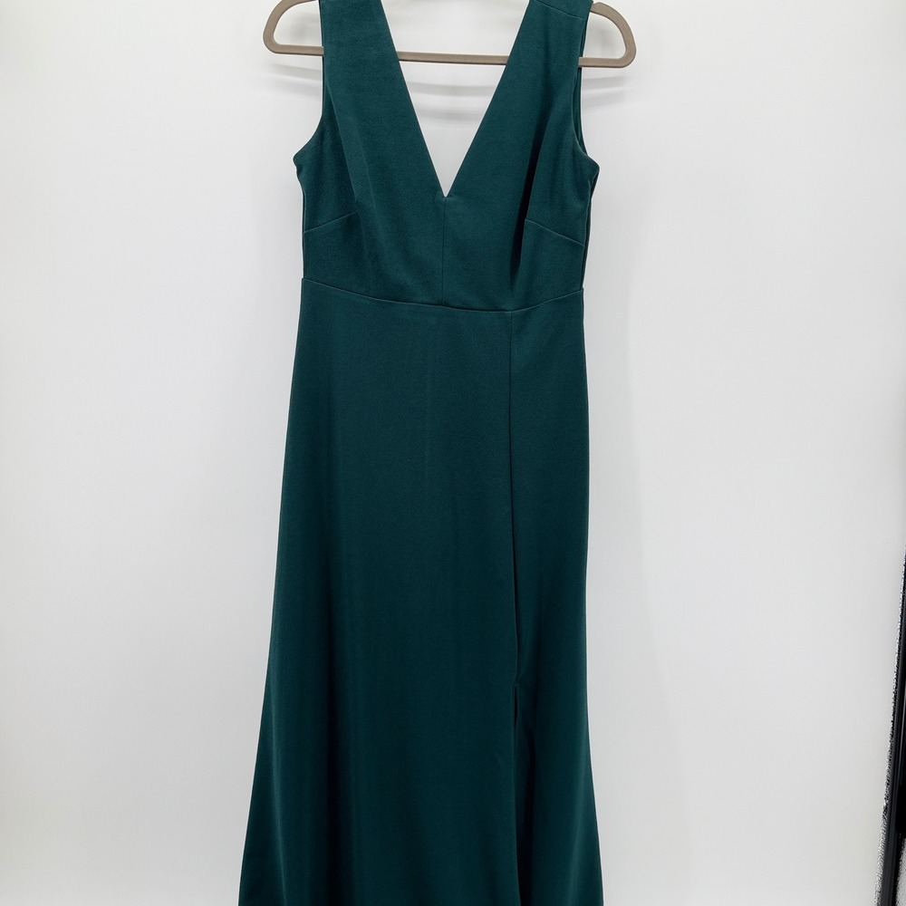 Birdy Grey Emerald Green V-Neck Sleeveless Maxi Dress Medium Bridesmaid Formal